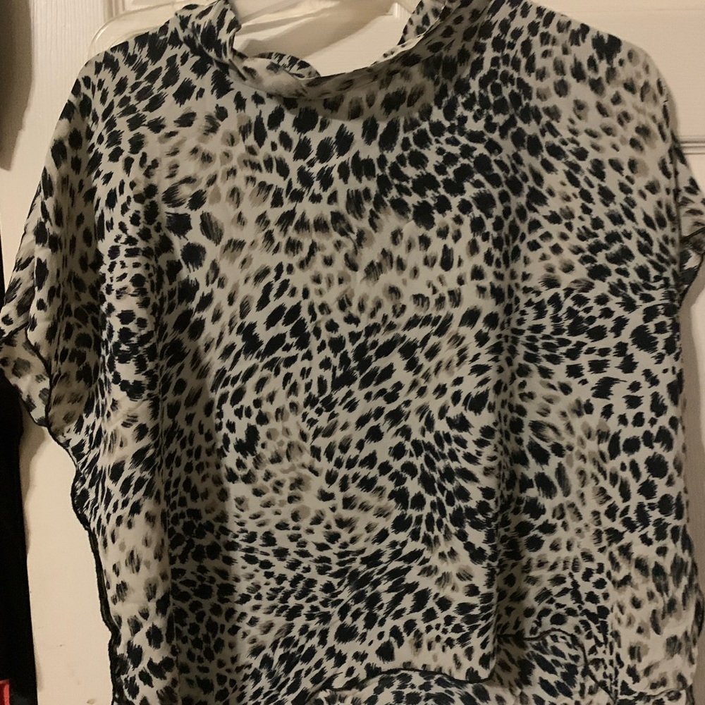 Chic Animal Print Blouse one size fits most